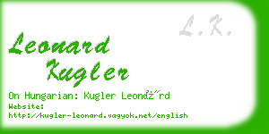 leonard kugler business card